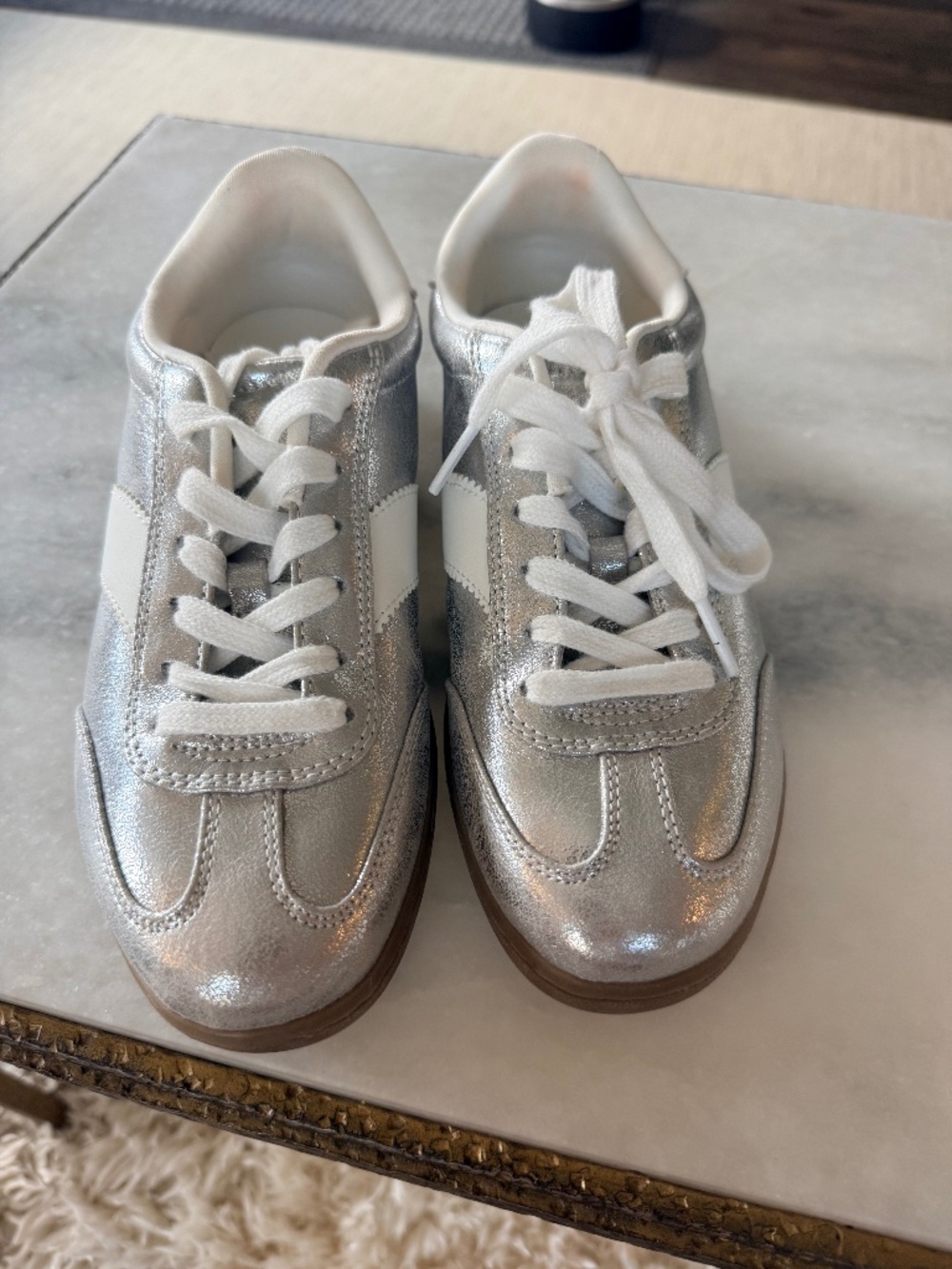 Super cute silver sneakers!